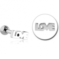 SURGICAL STEEL TRAGUS MICRO BARBELL - LOVE PIERCING