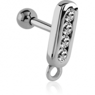 SURGICAL STEEL JEWELLED TRAGUS MICRO BARBELL PIERCING