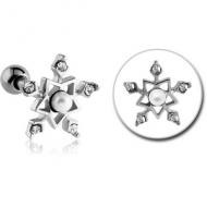 SURGICAL STEEL JEWELLED TRAGUS MICRO BARBELL - STAR FLAKE PIERCING