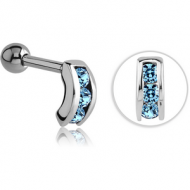 SURGICAL STEEL JEWELLED TRAGUS MICRO BARBELL