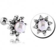 SURGICAL STEEL JEWELLED TRAGUS MICRO BARBELL - SUN PIERCING