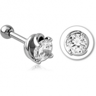 SURGICAL STEEL JEWELLED TRAGUS MICRO BARBELL - CIRCULE PIERCING