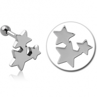 SURGICAL STEEL TRAGUS MICRO BARBELL - STARS PIERCING