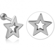 SURGICAL STEEL TRAGUS MICRO BARBELL - STAR PIERCING