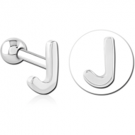 SURGICAL STEEL TRAGUS MICRO BARBELL - J PIERCING