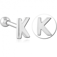 SURGICAL STEEL TRAGUS MICRO BARBELL - K PIERCING