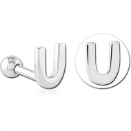 SURGICAL STEEL TRAGUS MICRO BARBELL - U PIERCING