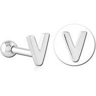 SURGICAL STEEL TRAGUS MICRO BARBELL - V PIERCING
