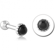 SURGICAL STEEL JEWELLED TRAGUS MICRO BARBELL PIERCING