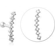 SURGICAL STEEL JEWELLED TRAGUS MICRO BARBELL PIERCING