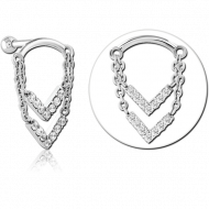 SURGICAL STEEL MICRO BARBELL WITH JEWELLED CHARM