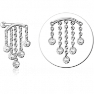 SURGICAL STEEL MICRO BARBELL WITH JEWELLED CHARM