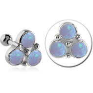SURGICAL STEEL SYNTHETIC OPAL TRAGUS MICRO BARBELL