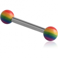 MICRO BARBELL WITH UV ACRYLIC RAINBOW BALLS PIERCING