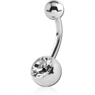 SURGICAL STEEL VALUE JEWELLED MICRO NAVEL BANANA PIERCING