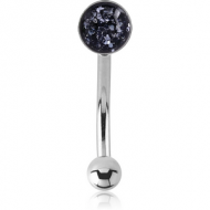 SURGICAL STEEL GLITTERLINE CUP CURVED MICRO BARBELL PIERCING