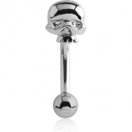 SURGICAL STEEL FANCY CURVED MICRO BARBELL - SKULL PIERCING