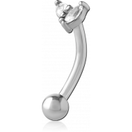 SURGICAL STEEL JEWELLED FANCY CURVED MICRO BARBELL