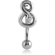 SURGICAL STEEL FANCY CURVED MICRO BARBELL - SNAKE PIERCING