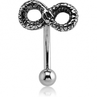 SURGICAL STEEL FANCY CURVED MICRO BARBELL - SNAKE INFINITY PIERCING