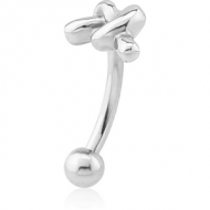 SURGICAL STEEL FANCY CURVED MICRO BARBELL - KNOT PIERCING