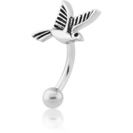 SURGICAL STEEL FANCY CURVED MICRO BARBELL - BIRD PIERCING