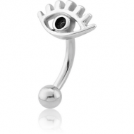SURGICAL STEEL FANCY CURVED MICRO BARBELL - EYE PIERCING