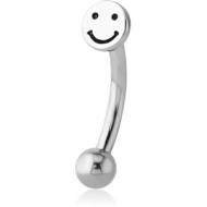 SURGICAL STEEL FANCY CURVED MICRO BARBELL - SMILEY