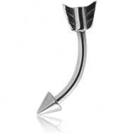 SURGICAL STEEL FANCY CURVED MICRO BARBELL - ARROW PIERCING