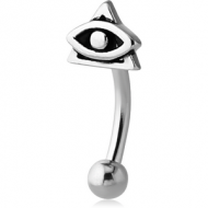 SURGICAL STEEL FANCY CURVED MICRO BARBELL - EYE OF PROVIDANCE PIERCING