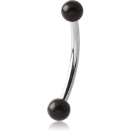 SURGICAL STEEL CURVED MICRO BARBELL WITH UV ACRYLIC BALLS PIERCING