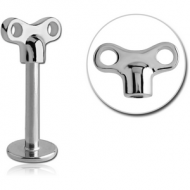 SURGICAL STEEL MICRO LABRET WITH ATTACHMENT - WIND UP PIERCING