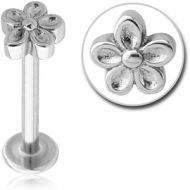 SURGICAL STEEL MICRO LABRET WITH ATTACHMENT - FLOWER PIERCING