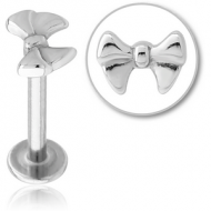 SURGICAL STEEL MICRO LABRET WITH ATTACHMENT - BOW PIERCING