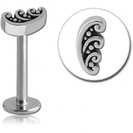 SURGICAL STEEL MICRO LABRET WITH ATTACHMENT - FILIGREE PIERCING