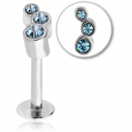 SURGICAL STEEL MICRO LABRET WITH JEWELLED ATTACHMENT