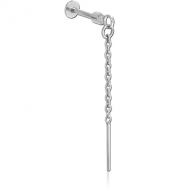 SURGICAL STEEL TRAGUS MICRO LABRET WITH CHARM PIERCING