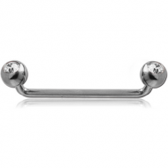 TITANIUM LONG 90 DEGREE DOUBLE JEWELLED STAPLE MICRO BARBELL