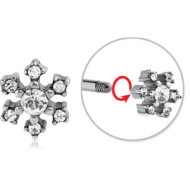 SURGICAL STEEL MICRO THREADED VALUE JEWELLED FLOWER ATTACHMENT