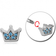 SURGICAL STEEL MICRO THREADED VALUE JEWELLED CROWN ATTACHMENT PIERCING