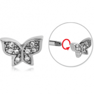 SURGICAL STEEL MICRO THREADED VALUE JEWELLED BUTTERFLY ATTACHMENT PIERCING