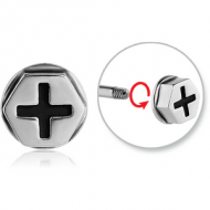 SURGICAL STEEL MICRO THREADED SCREW HEAD ATTACHMENT PIERCING