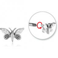 SURGICAL STEEL MICRO THREADED JEWELLED BUTTERFLY ATTACHMENT PIERCING