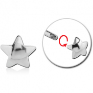 SURGICAL STEEL MICRO ATTACHMENT FOR 1.2 MM THREADED PIN - STAR PIERCING