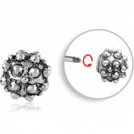 SURGICAL STEEL MICRO THREADED SWIRLS BALL ATTACHMENT PIERCING