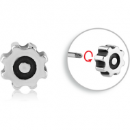 SURGICAL STEEL MICRO THREADED GEAR HEAD ATTACHMENT PIERCING
