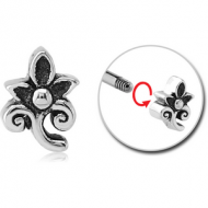 SURGICAL STEEL MICRO ATTACHMENT FOR 1.2MM THREADED PINS - FLOWER PIERCING
