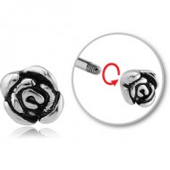 SURGICAL STEEL MICRO THREADED JEWELLED ATTACHMENT - ROSE PIERCING