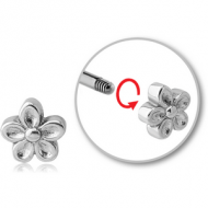 SURGICAL STEEL MICRO THREADED ATTACHMENT - FLOWER PIERCING