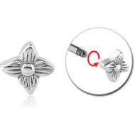 SURGICAL STEEL MICRO THREADED ATTACHMENT - FLOWER PIERCING